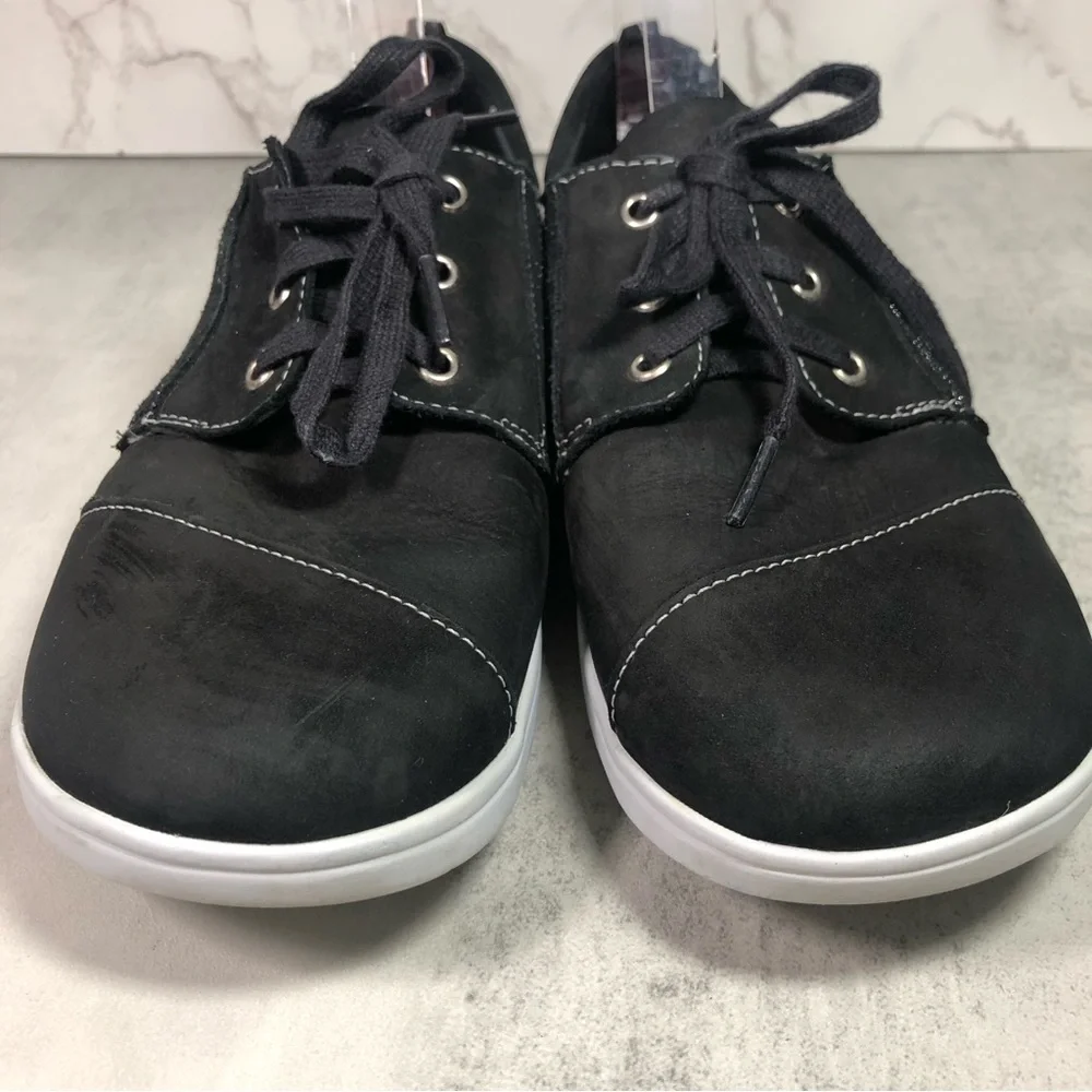 SAS Black Lace-Up Women's Sneakers with White Sole - Picture 3 of 11